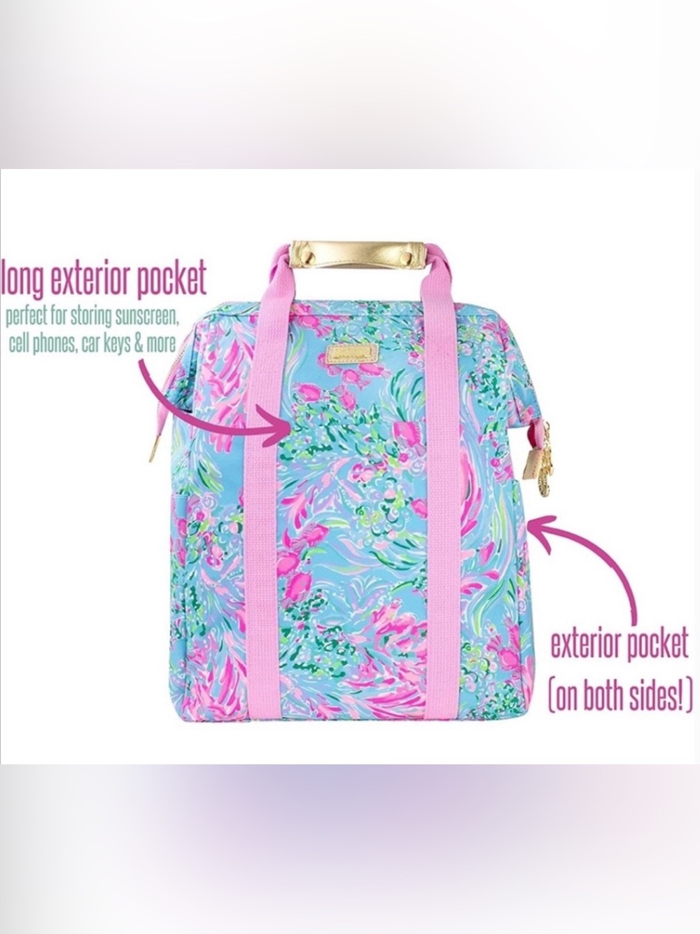Lilly Pulitzer Insulted Backpack Cooler Tote - Picture 2 of 14